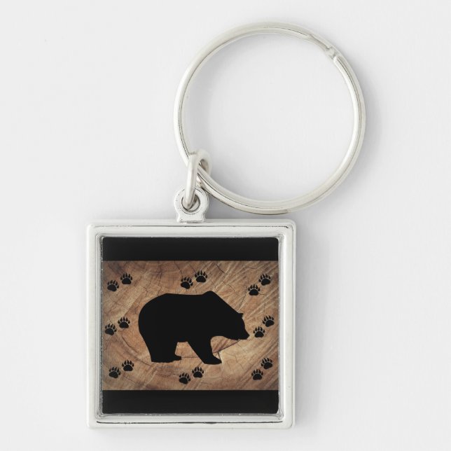 Chaveiro Urso Preto E Pistas De Urso (Frente)