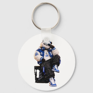 Chaveiro Urso Teddy de Hip Hop Legal com Botão de Costas Re