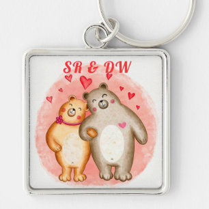 Chaveiro Ursos de Amor Cute Monogramados
