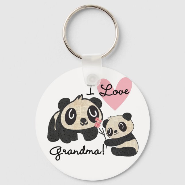 Chaveiro Ursos de panda eu amo a avó (Frente)