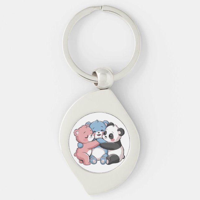 Chaveiro Ursos de Teddy Bonitos com Panda (Frente)