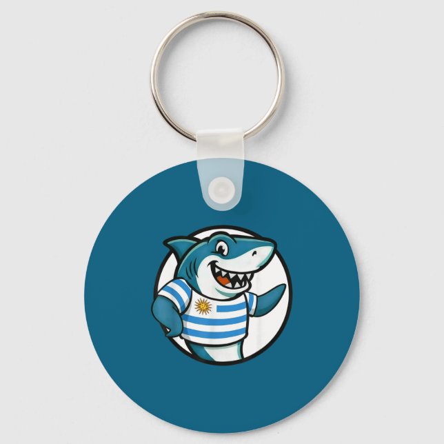 Chaveiro Uruguay Flag Shark Funny Uruguayan  (Frente)