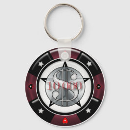 Chaveiro US$ 10.000,00,00 Chip De Poker De Jogo