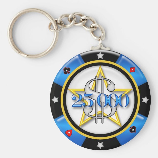 Chaveiro US$ 25.000,00 Poker Casino Gambling Chip (Frente)
