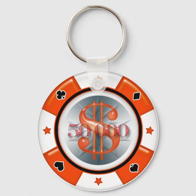 Chaveiro US$ 50.000,00 Poker Casino Gambling Chip (Frente)