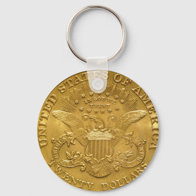 Chaveiro US Double Eagle Liberty Head Moedas Douradas $20 (Frente)