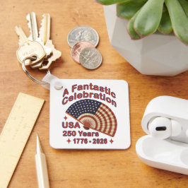 Chaveiro USA 250 Years Patriotic Fan Design – 1776-2026 