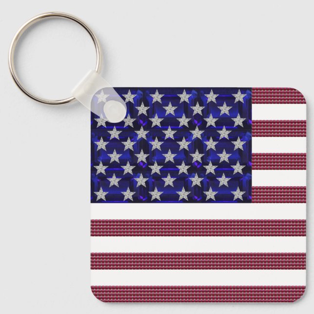 Chaveiro USA Flag Gemstone Art (Frente)