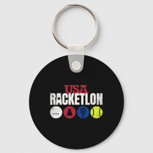 Chaveiro Usa Racketlon - Mesa de Badminton Squash Tenn