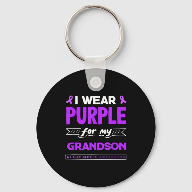 Chaveiro Use roxo para a conscientização do Alzheimer do ne (Frente)