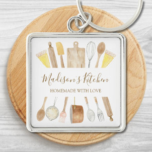 Chaveiro Utensílios de Cozinha Personalizados em Aquarela