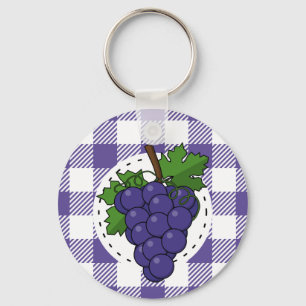 Chaveiro Uvas em Xadrez violeta branca
