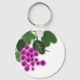 Chaveiro uvas roxas e folhas verdes