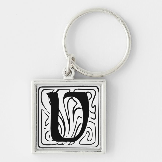 Chaveiro V Monogramm schwarz weiß Schlüsselanhänger (Frente)