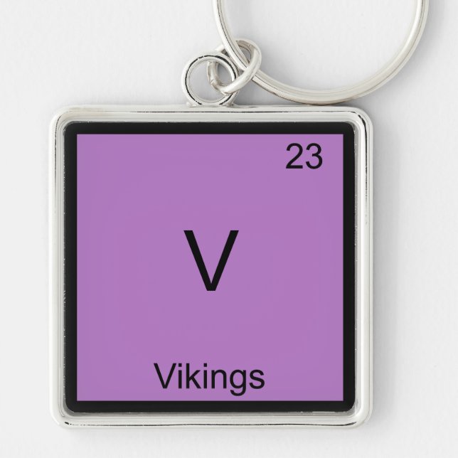 Chaveiro V - Vikings Camiseta do Elemento Divertido da Quím (Frente)