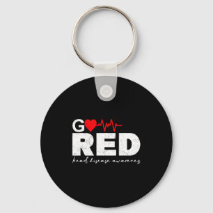 Chaveiro Vá de Vermelho para a Conscientização da Doença Ca