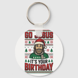 Chaveiro Vá Jesus Camisa Vintage de Natal de Aniversário