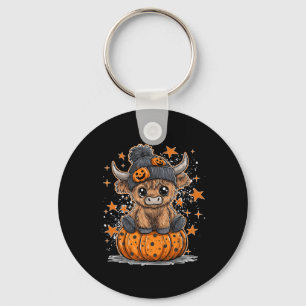 Chaveiro Vaca Bonita Com Pumpkin Spooky Season Retro Hallow