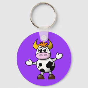Chaveiro Vaca bonito dos desenhos animados