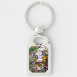 Chaveiro Vaca cibernética Steampunk