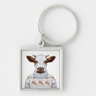 Chaveiro Vaca da camisola do Natal