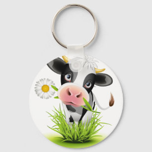 Chaveiro Vaca de Holstein na relva