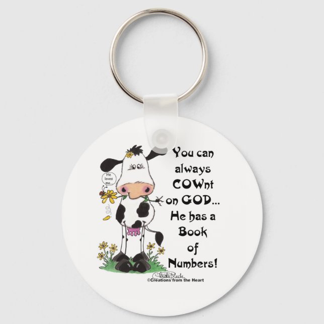 Chaveiro Vaca e Ladybug COWnt em Deus (Frente)