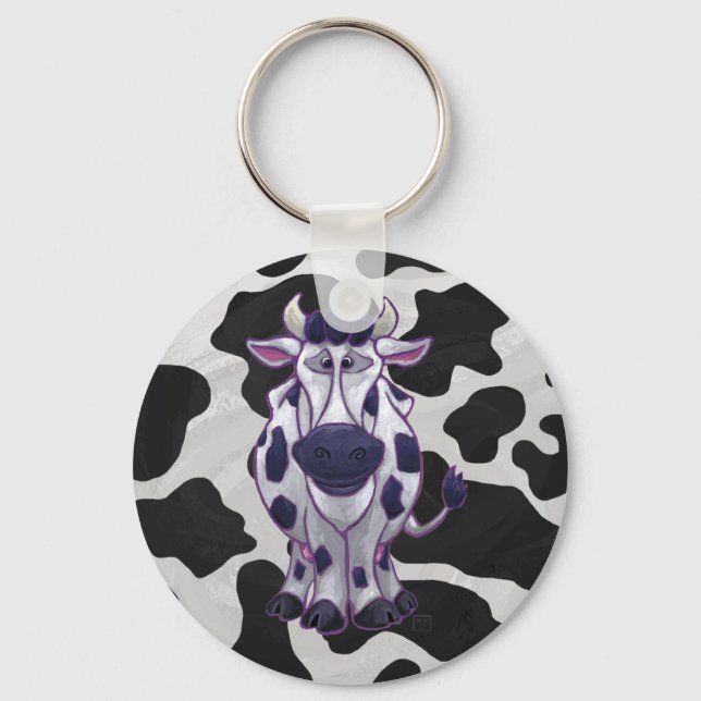 Chaveiro Vaca Selvagem Preta e Branca (Frente)