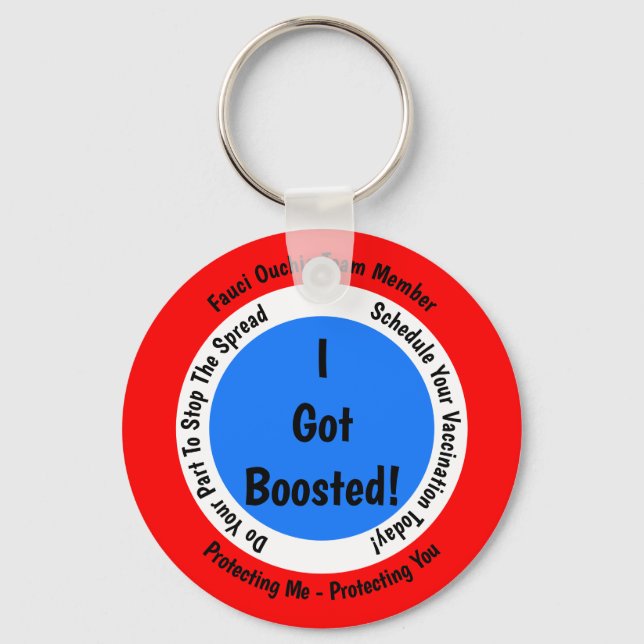 Chaveiro Vacinação Fauci Ouchie Eu Fui Reforçada (Frente)