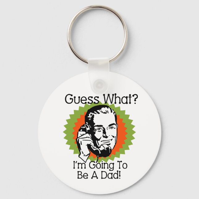 Chaveiro Vai ser um Pai verde laranja (Frente)