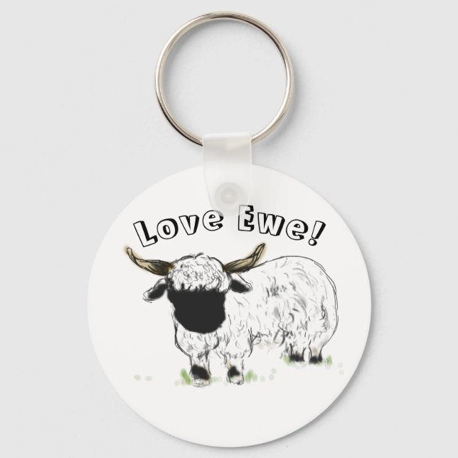 Chaveiro Valais Blacknose ovina - Love Ewe! (Frente)