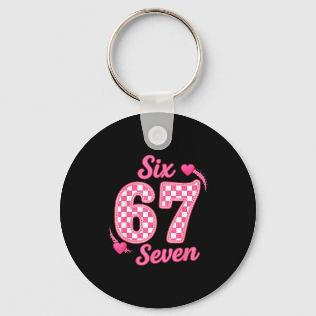 Chaveiro Valentine Six Seven Funny 67 Meme Gen Alpha Slang  (Frente)