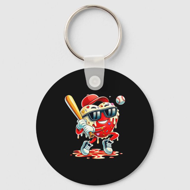 Chaveiro Valentines Day Heart Baseball Drip Ice Cream Boys  (Frente)