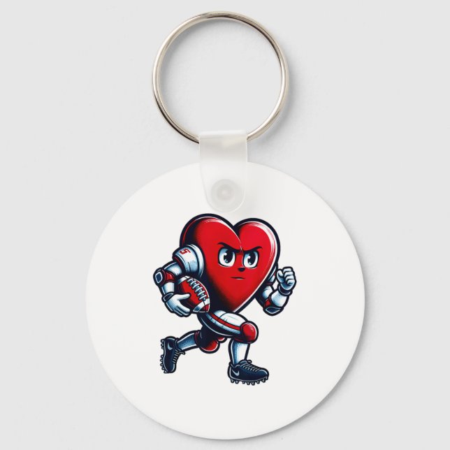Chaveiro Valentines Day Heart Football Player Team Srts  (Frente)