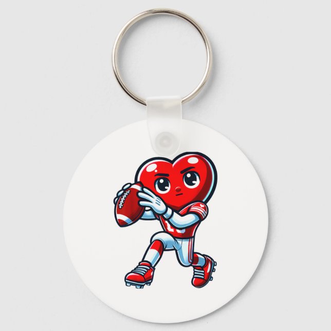 Chaveiro Valentines Day Heart Quarterback Football Srts  (Frente)