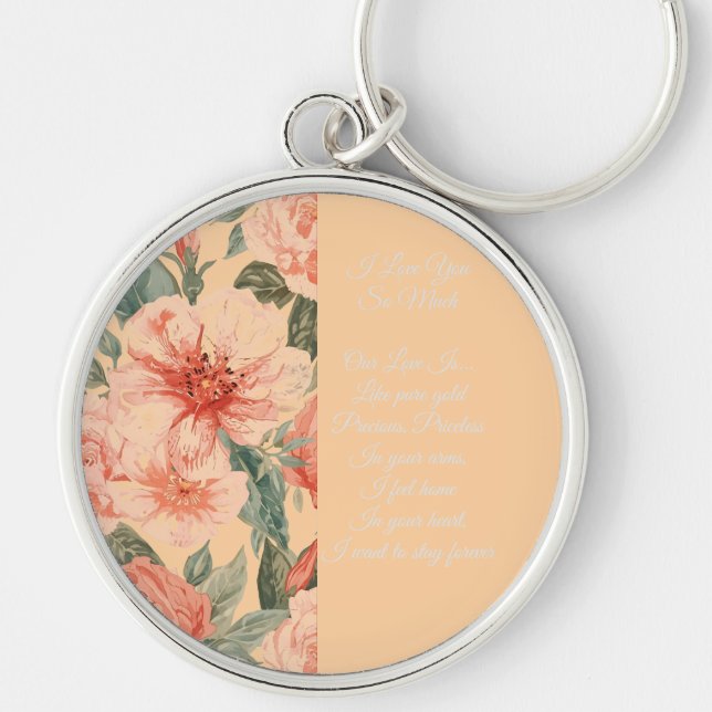 Chaveiro Valentines Day, I Love You So Much, Love Poem  (Frente)