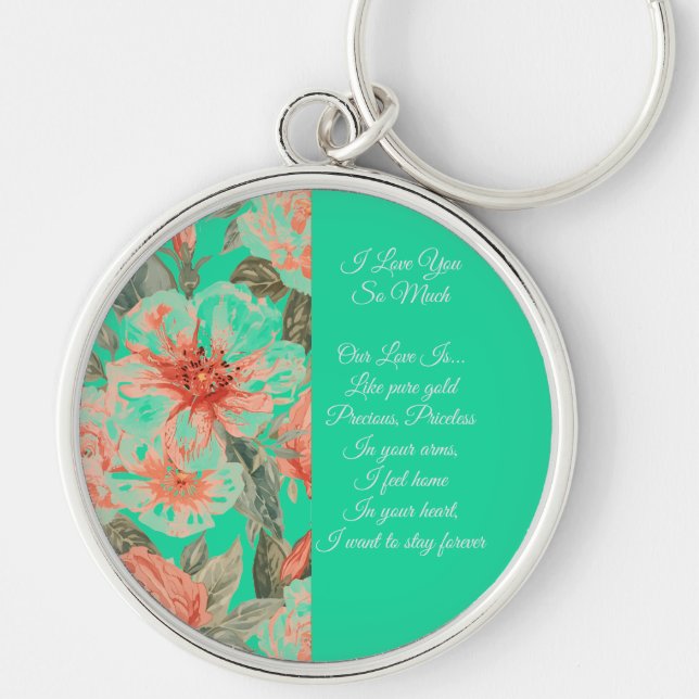 Chaveiro Valentines Day, I Love You So Much, Love Poem Keyc (Frente)