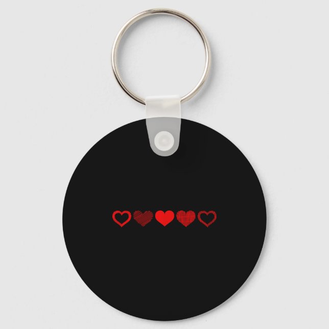 Chaveiro Valentine's Day Red Heart Design For Men, Women &a (Frente)