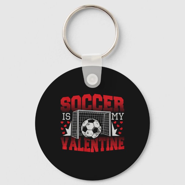 Chaveiro Valentines Day Soccer Is My Valentine Comfort Colo (Frente)