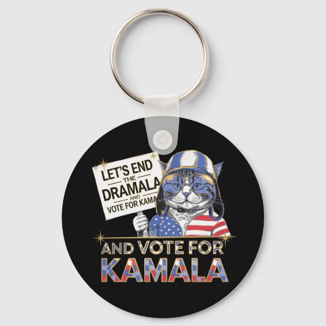 Chaveiro Vamos acabar com o Dramala e votar em Kamala (Frente)