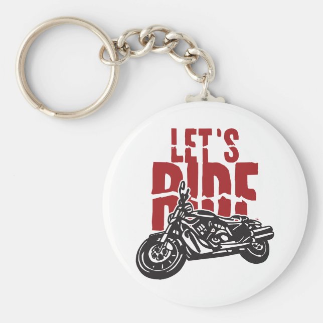 Chaveiro Vamos andar de Design de motocicleta (Frente)