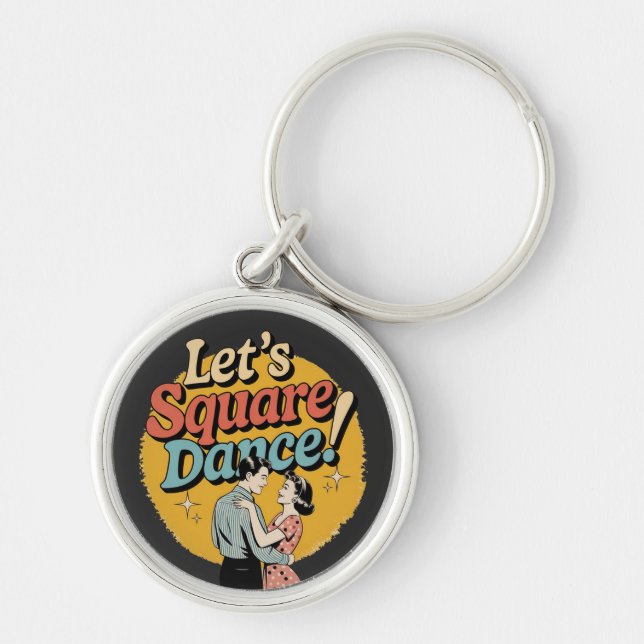 Chaveiro Vamos Dançar Quadrado Presente de dança quadrada r (Frente)