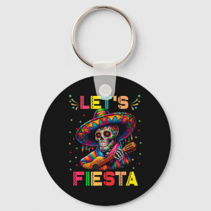 Chaveiro Vamos Festejar Caveira de Açúcar Engraçada Tocando