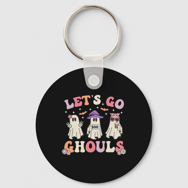 Chaveiro Vamos Ghouls Retrorando Halloween Mulheres Fantasm (Frente)