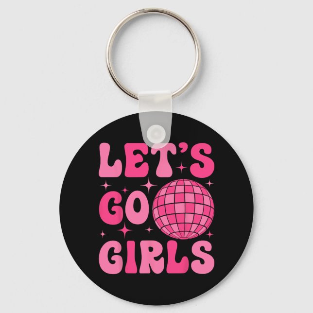 Chaveiro Vamos Go Girls Bride Squad Groovy Disco Bacheloret (Frente)