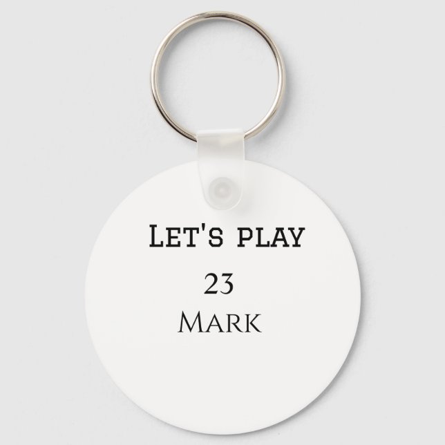 Chaveiro Vamos jogar esportes letra monograma nome masculin (Frente)