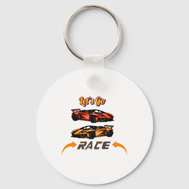 Chaveiro Vamos Race - Design da Corrida de Supercarro (Frente)