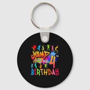 Chaveiro Vamos Saltar É Meu 4º Aniversário Trampolim Bday M