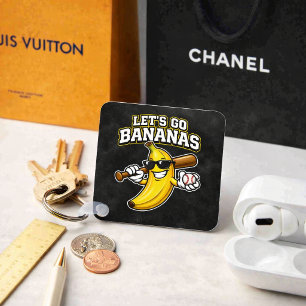 Chaveiro Vamos Torcer Bananas Beisebol Retrô Banana Engraça