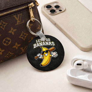 Chaveiro Vamos Torcer Bananas Beisebol Retrô Banana Engraça
